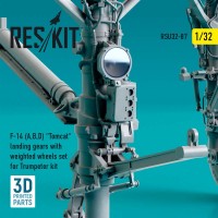 RSU32-0087   F-14 (A,B,D) «Tomcat» landing gears with weighted wheels set for Trumpeter kit (3D Printed) (1/32) (attach3 76917)