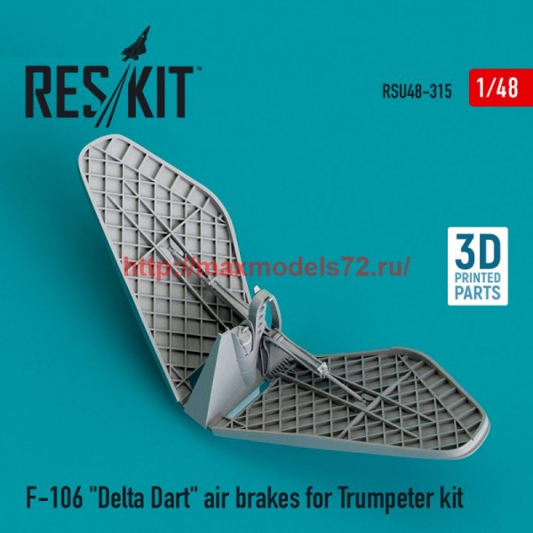 RSU48-0315   F-106 "Delta Dart" air brakes for Trumpeter kit (3D Printed) (1/48) (thumb75970)