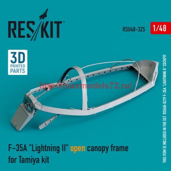 RSU48-0325   F-35A "Lightning II" open canopy frame for Tamiya kit (3D Printed) (1/48) (thumb75979)