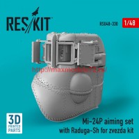 RSU48-0330   Mi-24P aiming set with Raduga-Sh for zvezda kit (3D Printed) (1/48) (attach1 75983)