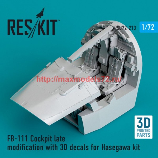 RSU72-0213   FB-111 Cockpit late modification with 3D decals for Hasegawa kit (3D Printed) (1/72) (thumb76041)
