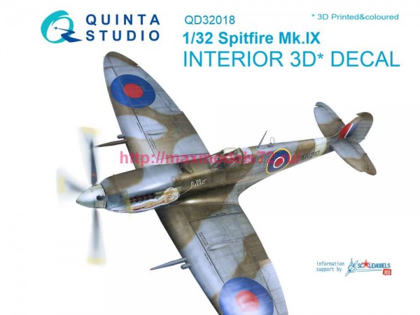 QD32018   3D Декаль интерьера кабины Spitfire Mk.IX (Tamiya) (thumb78177)
