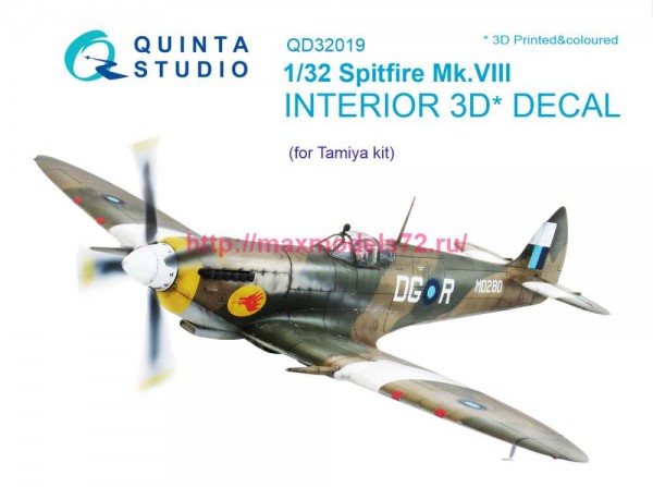 QD32019   3D Декаль интерьера кабины Spitfire Mk.VIII (Tamiya) (thumb78181)