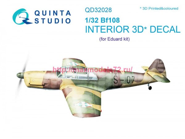 QD32028   3D Декаль интерьера кабины Bf 108 (Eduard) (thumb78217)