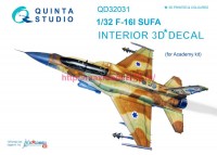 QD32031   3D Декаль интерьера кабины F-16I (Academy) (thumb78229)