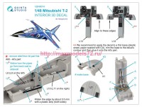 QD48014   3D Декаль интерьера кабины Mitsubishi T-2 (Hasegawa) (attach3 77572)