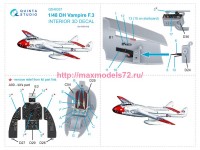 QD48337   3D Декаль интерьера кабины DH Vampire F.3 (Airfix) (attach3 77602)