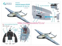 QD48338   3D Декаль интерьера кабины DH Vampire FB.5/FB.9 (Airfix) (attach3 77607)