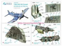 QD48367   3D Декаль интерьера кабины F4U-1A (Magic Factory) (attach3 77642)