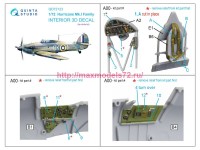 QD72123   3D Декаль интерьера кабины для семейства Hurricane Mk.I (Airfix) (attach3 77386)