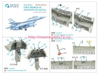 QDS-48418   3D Декаль интерьера кабины F-16D block 30 (Kinetic 2022г. разработки) (Малая версия) (attach3 77777)