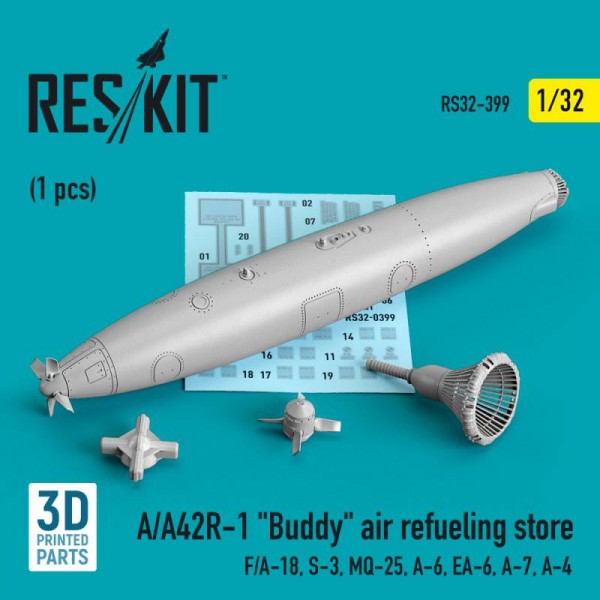 RS32-0399   A/A42R-1 "Buddy" air refueling store (1 pcs) (F/A-18, S-3, MQ-25, A-6, EA-6, A-7, A-4) (3D Printed) (1/32) (thumb76781)