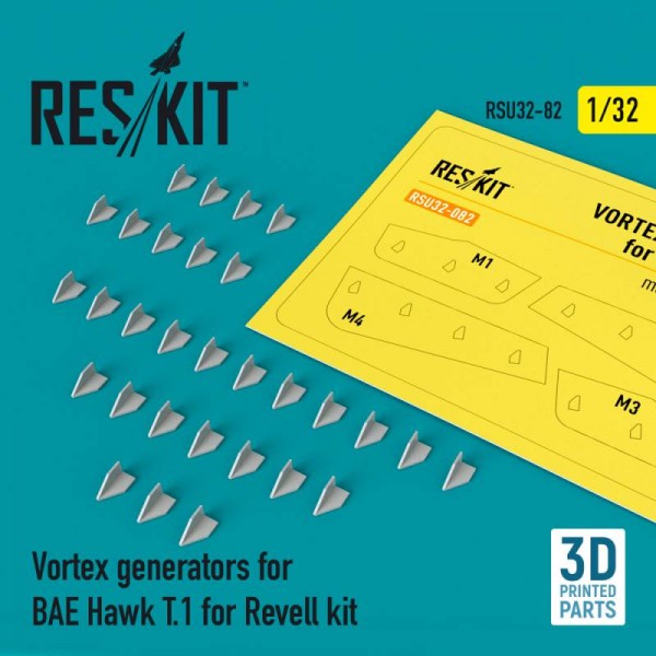RSU32-0082   Vortex generators for BAE Hawk T.1 for Revell kit (3D Printed) (1/32) (thumb76906)