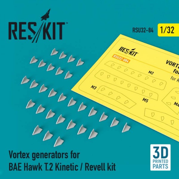RSU32-0084   Vortex generators for BAE Hawk T.2 Kinetic / Revell kit (3D Printed) (1/32) (thumb76912)