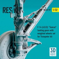 RSU32-0087   F-14 (A,B,D) «Tomcat» landing gears with weighted wheels set for Trumpeter kit (3D Printed) (1/32) (attach2 76917)