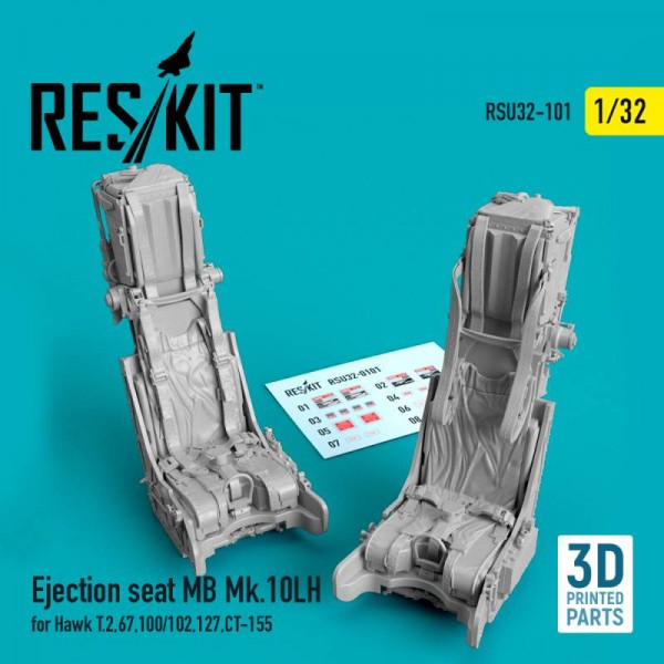 RSU32-0101   Ejection seat MB Mk.10LH for Hawk T.2,67,100/102,127,CT-155 (3D Printed) (1/32) (thumb76941)