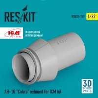 RSU32-0107   AH-1G "Cobra" exhaust for ICM kit (3D Printed) (1/32) (thumb76948)