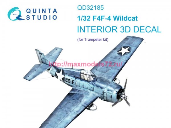 QD32185   3D Декаль интерьера кабины F4F-4 Wildcat (Trumpeter) (thumb80314)