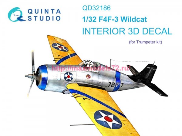 QD32186   3D Декаль интерьера кабины F4F-3 Wildcat (Trumpeter) (thumb80319)