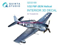 QD32189   3D Декаль интерьера кабины F6F-3E/N Hellcat (Trumpeter) (thumb80339)