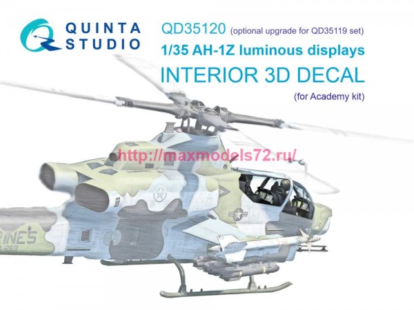 QD35120   3D Декаль интерьера кабины AH-1Z включенные дисплеи для наборов QD+35119/QDS-35119 (Academy) (thumb78953)