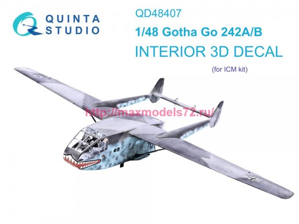 QD48407   3D Декаль интерьера кабины Go 242A-B (ICM) (thumb78897)