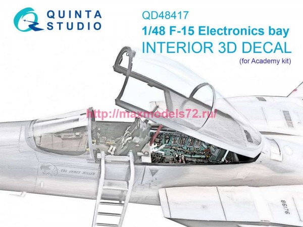 QD48417   3D Декаль интерьера кабины F-15C отсек электроники (Academy) (thumb80161)