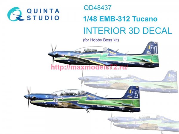 QD48437   3D Декаль интерьера кабины EMB-312 Tucano (Hobby Boss) (thumb80206)