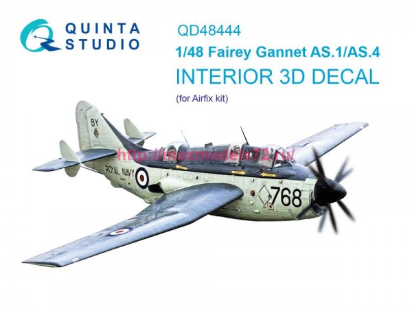 QD48444   3D Декаль интерьера кабины Fairey Gannet AS.1_AS.4 (Airfix) (thumb78917)