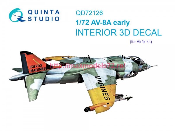 QD72126   3D Декаль интерьера кабины AV-8A ранний (Airfix) (thumb80041)