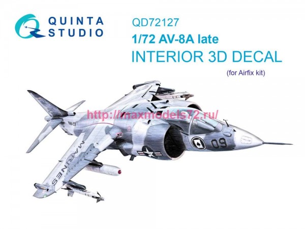 QD72127   3D Декаль интерьера кабины AV-8A поздний (Airfix) (thumb80046)