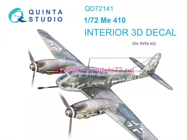 QD72141   3D Декаль интерьера кабины Me 410 (Airfix) (thumb80086)