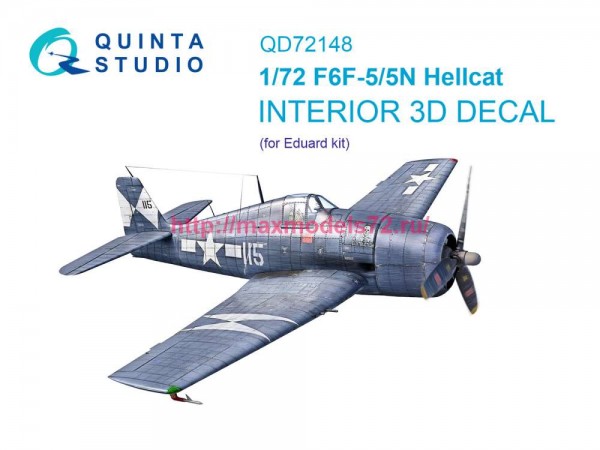 QD72148   3D Декаль интерьера кабины F6F-5 Hellcat (Eduard) (thumb80096)