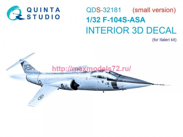 QDS-32181   3D Декаль интерьера кабины F-104S-ASA (Italeri) (Малая версия) (thumb80304)