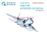 QDS-48416   3D Декаль интерьера кабины F-15C (Academy) (Small version) (thumb80156)