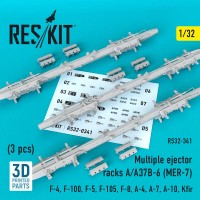 RS32-0341   Multiple ejector racks A/A37B-6 (MER-7) (3 pcs) (F-4, F-100, F-5, F-105, F-8, A-4, A-7, A-10, Kfir)  (1/32) (thumb76725)