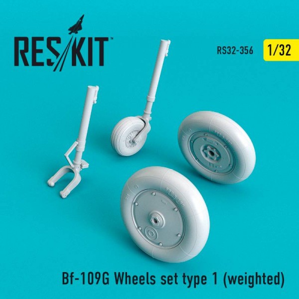 RS32-0356   Bf-109G wheels set type 1 (weighted) (1/32) (thumb76743)