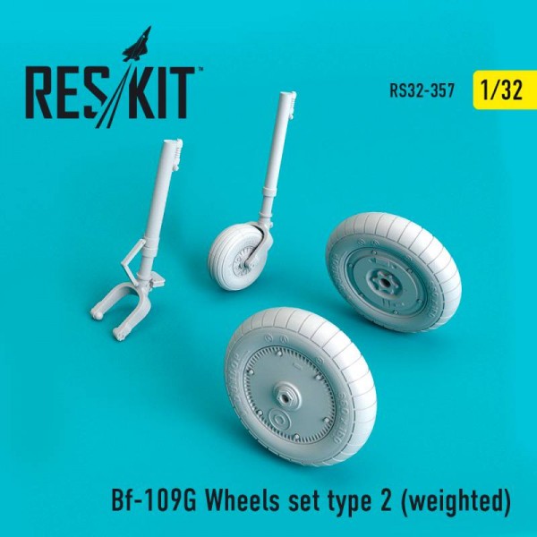 RS32-0357   Bf-109G wheels set type 2 (weighted) (1/32) (thumb76745)