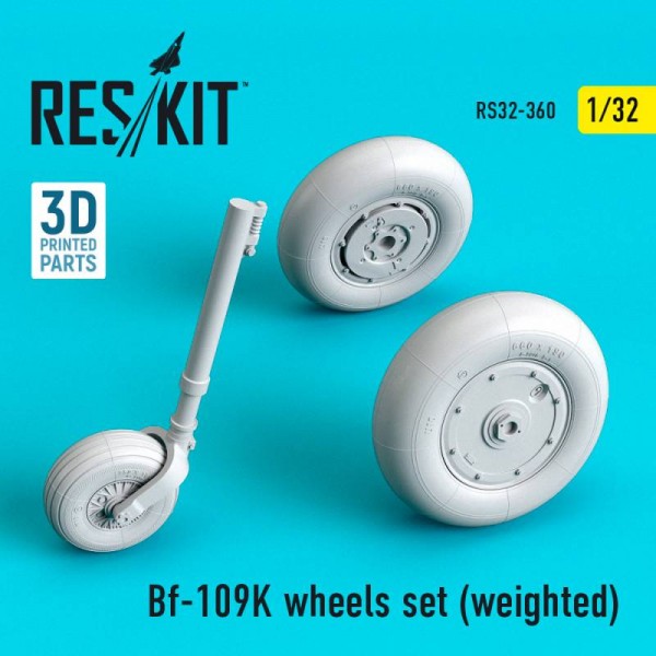 RS32-0360   Bf-109K wheels set (weighted)  (1/32) (thumb76749)