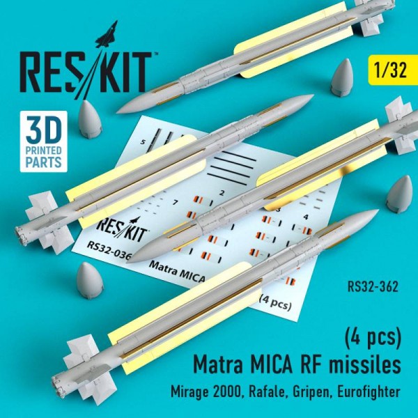 RS32-0362   Matra MICA RF missiles (4 pcs) (Mirage 2000, Rafale, Gripen, Eurofighter) (1/32) (thumb76751)