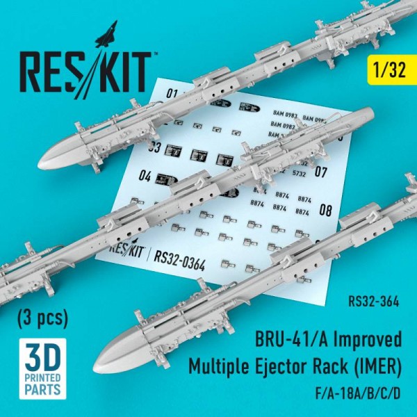 RS32-0364   BRU-41/A Improved Multiple Ejector Rack (IMER) (3 pcs) (F/A-18A/B/C/D) (1/32) (thumb76755)