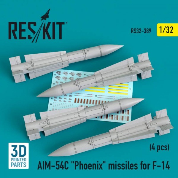 RS32-0389   AIM-54C "Phoenix" missiles for F-14 (4pcs) (1/32) (thumb76769)