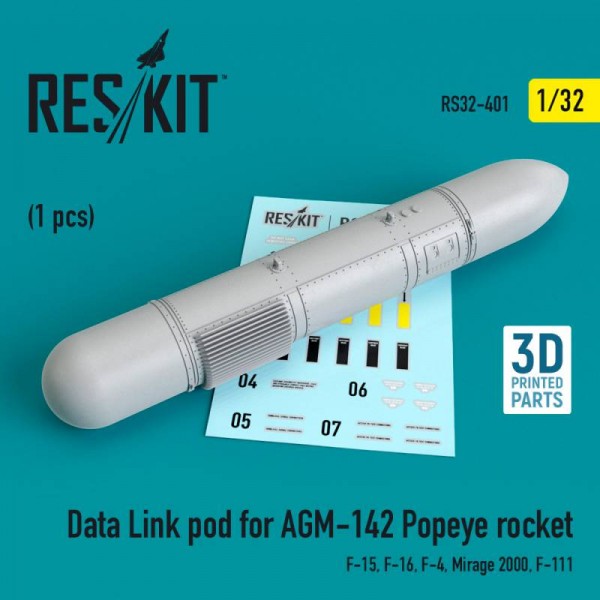 RS32-0401   Data Link pod for AGM-142 Popeye rocket (F-15, F-16, F-4, Mirage 2000, F-111) (1/32) (thumb76786)