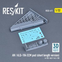 RS32-0411   AN / ALQ-184 ECM pod (short length version) (A-10,F-4G,F-16,C-130) (3D Printed) (1/32) (attach1 76798)