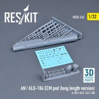 RS32-0412   AN / ALQ-184 ECM pod (long length version) (A-10,F-4G,F-16,C-130) (3D Printed) (1/32) (attach1 76801)