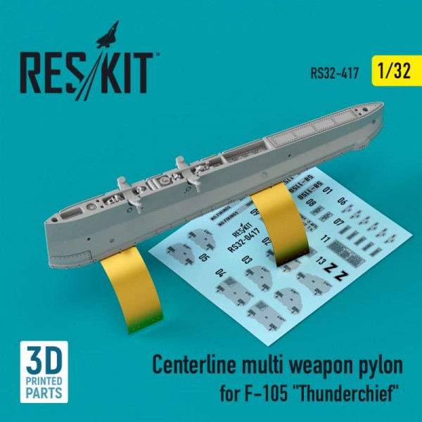 RS32-0417   Centerline multi weapon pylon for F-105 "Thunderchief" (3D Printed) (1/32) (thumb76806)