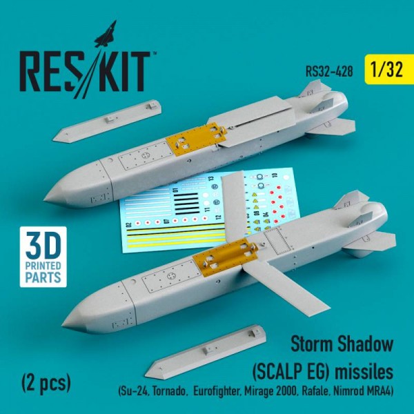 RS32-0428   Storm Shadow (SCALP EG) missiles (2 pcs) (Su-24, Tornado, Eurofighter, Mirage 2000, Rafale, Nimrod MRA4) (3D Printed) (1/32) (thumb76824)