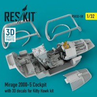 RSU32-0058   Mirage-2000-5 cockpit with 3D decals for Kitty Hawk kit (1/32) (attach1 76862)