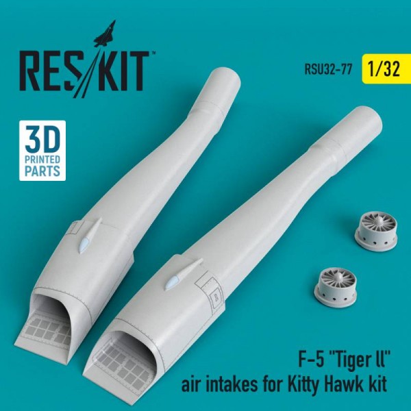 RSU32-0077   F-5 "Tiger ll" air intakes for Kitty Hawk kit (3D Printed) (1/32) (thumb76896)