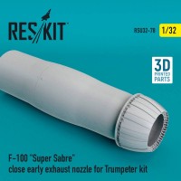 RSU32-0078   F-100 «Super Sabre» close early exhaust nozzle for Trumpeter kit (1/32) (attach1 76887)